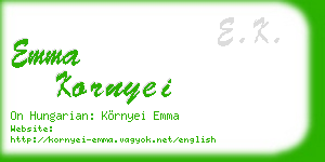 emma kornyei business card